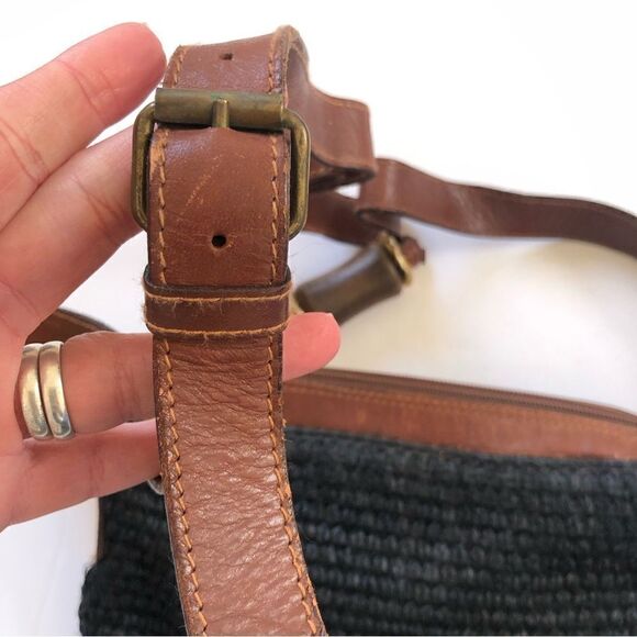 Carla Marchi made in Italy woven shoulder bag with leather trim - Picture 7 of 12